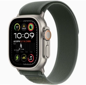 Apple Watch Ultra (2022) GPS + Cellular 49mm Titan Naturligt - Terrängloop grön